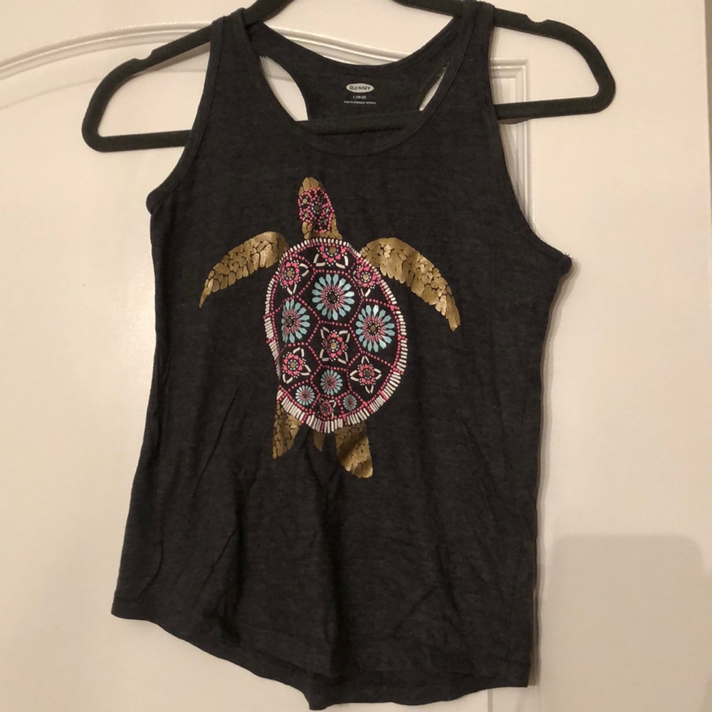 Girls grey turtle tank top old navy